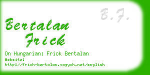 bertalan frick business card